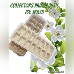 🧊 2 RARE FIND EUC VINTAGE ICE TRAYS. ONE IS A GARY MATTE 1 BRAND UNKNOWN